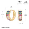 Brincos de Prata Esterlina S925 Estilo Coreano Novo Moderno e Simples Elegantes Inlaid com Joias Exclusivas Coloridas Estilo Cool para Mulheres
