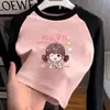 Camiseta Base Térmica de Felpa para Niña Otoño Invierno Nueva Manga Larga Raglán Elegante Ropa Interior para Bebé Top de Cuello Redondo Niña Pequeña