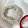 Banda de goma negra para mujer, cuerda para la cabeza, cubierta de cuero, alta elasticidad, duradera, cuerda para el cabello, banda elegante para el cabello