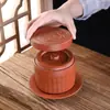 Olla de Estofado Estilo Chino para Clubes Privados de Hotel, Olla de Estofado Shaxian, Olla Pequeña para Sopa, Olla de Pasta de Pera Buddha's Leap over the Wall, Cerámica Aislante para Uso Doméstico