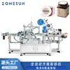 Máquina Etiquetadora Automática Completa para Cuerpo y Tapa de Botellas Cuadradas de Vidrio y Plástico Zonesun Etiquetadora de Botellas Cuadradas