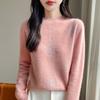 Estilo Inverno 2024 Andy Pulôver de Veludo Gola Alta Meia Mangas Largas Suéter Feminino Tricô com Strass