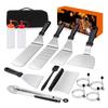 Amazon transfronterizo en stock Juego de herramientas para barbacoa Juego de herramientas para barbacoa al aire libre Acero inoxidable Espátula Teppanyaki Herramientas Juego para barbacoa