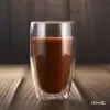 Venta al por mayor del fabricante Taza de agua de vidrio de doble capa resistente al calor, Taza de café transparente resistente al calor para regalo publicitario creativo