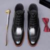 Botas de Cuero Formales de Punta para Hombre Talla Grande Estilo Británico Cremallera Brillante Zapatos de Cuero de Caña Alta Botines Zapatos de Cuero de Caña Alta de Vacuno para Hombre