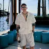 Camisa polo, camisa de malha, cardigã de praia masculino oco de manga curta, camiseta de seda gelada estilo old money, atacado de fábrica transfronteiriço