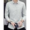 Camisa de manga larga informal de negocios de nueva moda de primavera para hombre, sencilla, fácil de ajustar, con personalidad, estampada y atractiva.