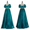 [Em Estoque] Vestido Vintage de Cetim do Século XIX Vestido de Baile Vitoriano Vestido Império Regência