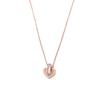 Collar de acero de titanio, oro rosa, con diamantes de amor, cadena de clavícula para mujer, estilo coreano, sencillo, para estudiantes, Mori, celebridades de Internet, joyería para mujer