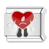 Pulsera Módulo Italiano Corazón de Melocotón Transfronterizo Patrón DIY Pulsera de Costura Hecha a Mano Módulo de Corazón para Pareja de Acero Inoxidable