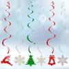 Adornos navideños transfronterizos de copo de nieve láser en espiral, alce navideño, árbol de Navidad, ventana, techo, decoraciones colgantes