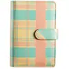Cuaderno de hojas sueltas a6 bestseller transfronterizo con patrón de cuadros, organizador financiero de cuero, cuaderno planificador de presupuesto de efectivo creativo