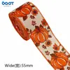 Cinta de 63 mm con Cuadros Marrones Cosecha de Otoño Acción de Gracias Borde Cableado Cinta para Fiesta Regalo Empaque DIY