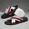 Chinelos de Couro Masculinos de Verão Transfronteiriços, Slip-Ons Antiderrapantes, Sapatos de Praia com Solado Macio, Sandálias de Outdoor Fashion e Tendência
