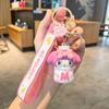 Llavero de la serie Snack de Sanrio con dibujos animados, muñeco de goma suave, colgante de mochila para pareja, regalo al por mayor