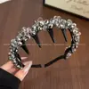 Diadema de onda de perlas espumosas estilo francés para mujer, diadema de corona alta, accesorio para el cabello con dientes, antideslizante, pinza para el cabello de uso externo, accesorio para el cabello