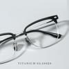 Gafas retro de media montura para hombre, rostro alargado, Sven tech, montura de cejas para hombre 22207T se pueden equipar con montura para miopía al por mayor