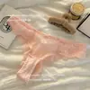 Yaoyao namoradas renda menina calcinha de cintura baixa alta fenda meia nádega Europeu e Americano lingerie sexy tamanho grande fio dental rosa