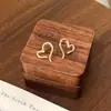 Pendientes de botón de corazón con circonita engastada en micro Estilo coreano Simple Moda Lujo Ligero Sensación de Alta Gama Diseño de nicho Exquisito Sentido del Diseño Versátiles