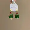 Atmósfera de Otoño e Invierno Árbol de Navidad Pendientes Largos con Borlas para Mujer, Dulces, Exquisitos, de Aspecto Caro, Personalizados, Versátiles Pendientes y Pendientes