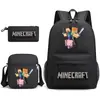 Mi mochila escolar mundial de tres piezas con estampado, gran capacidad, bolsa de lona para computadora para exteriores para estudiantes de secundaria