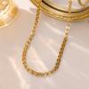 Collar de Acero de Titanio Nuevo de Lujo Ligero para Mujer Explosivo Nicho Japonés y Coreano Simple Geométrico Elegante Versátil Color Libre Cadena para Clavícula
