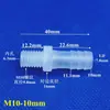 Conector de Mangueira com Espinho e Rosca Externa de Plástico M10 Passante Conector de Mangueira com Espinho de Plástico PP Conector de Mangueira com Rosca Externa de Plástico PP