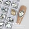 Nuevo color azul Color Fantasma diamante de fondo puntiagudo de forma especial Super Flash K9 cara multicorte corazón de melocotón torcido para usar en uñas decoraciones de diamantes para pegar
