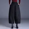 Garantia de Qualidade Temperamento Mãe Estilo Chinês Jacquard Formato Casulo Calças de Perna Larga Outono Inverno Novos Calças Casuais Calças Flor de Botão Cropped