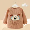 Babeo impermeable de pana de manga larga para otoño e invierno, diseñado para usarse al revés, para comer y proteger la ropa de las manchas