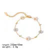Nuevo y lindo pulsera de flores versátil acero inoxidable chapado en oro de 18 quilates diseño simple moda alta calidad joyería para mujeres