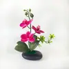 Estilo Luxo Leve 3 Flores 2 Folhas 1 Grama Phalaenopsis Flor Artificial Ornamento de Mesa ins Arranjo Floral de Alta Qualidade Ornamento Floral para Mesa de Jantar