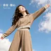 Nuevo conjunto de punto trenzado para mujer, otoño/invierno, con capucha, corte holgado, moderno y casual, de importación