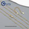 Colar Guanming S925 Prata Corrente com Contas Florais Laterais Simples para Mulheres Versátil Colar Cuban Prata Acessório de Moda
