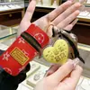 Año del Caballo Oro Puro 999 Llavero de Riqueza Instantánea Bolsa Mini de Oro para Labial Bolsa para Auriculares Colgante Pequeño Regalo Venta al por Mayor
