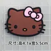 KT Preto Hello Kitty cola macia Acessórios para joias DIY Capa de celular Adesivos decorativos para copo de água Chinelos Sapatos Patch Bolsa