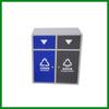 Lixeira de Aço Galvanizado Pintado Eletrostaticamente de Duas Categorias Integrada com Tampa para Sanitarização de Campus Escolar Externo, Lixeira de Reciclagem