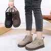 Botas de Nieve para Mujer en Invierno, Nuevo Color Puro Estilo Coreano con Cordones Más Terciopelo Cálido y Engrosado Botas Casuales para Mujer con Cordones