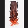 Peruca trança com mechas multicoloridas para mulheres, renda amarrada, cabelo longo cacheado, rabo de cavalo falso, peça de peruca, rabo de cavalo trançado com elástico para cabelo cacheado incremental