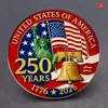 Broche de Acero Inoxidable con Cristal Plano Convexo Vintage Colgante Broche Conmemorativo del 250º Aniversario del Día de la Independencia Estadounidense
