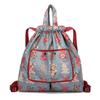 Bolsa tote portátil com cordão transfronteiriço chanfrada mochila para exterior bolsa de compras dobrável bolsa de compras de supermercado bolsa de compras portátil