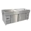 Vitrina de Hielo Paso Congelador de Conservación para Mariscos Barbacoa Frutas Verduras Bebidas Acero Inoxidable Gabinete Comercial de Hielo para Mariscos