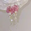 Aretes de Borla con Cuentas Florales con un Toque Lujoso y de Alta Gama, Perfectos para Vacaciones de Verano en la Playa, Accesorios para Orejas Súper de Hada