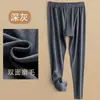 Pantalones largos de terciopelo para hombre, ropa interior sin costuras, pantalones cálidos, doble cara, más terciopelo fino, ajustados, para debajo de la ropa, otoño e invierno