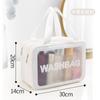Bolsa de almacenamiento de viaje de gran capacidad y doble capa de PU con separación seca y húmeda, multifuncional, para baño, impermeable, para artículos de tocador y cosméticos.