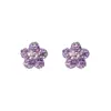 Pendientes de Tachuela Florales Completamente Diamantados de Arcilla Suave Iridiscente de Dopamina de Plata Pura S999 para Mujer, Pendientes de Cartílago para la Oreja Lindos Versátiles de Moda