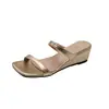 Sandalias sencillas y versátiles sin cordones con cuña para mujer, adecuadas para usar al aire libre, nuevo estilo de verano 2026, para combinar con faldas, sandalias de estilo francés