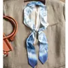 Bufanda de Seda para Mujer, Collar de Verano, Bufanda Perezosa, Colgante, Bufanda Fina para el Cuello, Cinta para el Cabello, Protector de Cuello, Bufanda Pequeña de Perlas para la Clavícula, Tira Larga