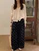Pantalones Casuales de Lino Bordados de Lunares MILU para Mujer Verano 2026 Nuevo Estilo Coreano Sueltos de Pierna Ancha 26013 #