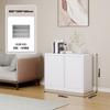Gabinete de Balcón, Gabinete de Almacenamiento de Ventana Abuhardillada de Acero de Pie, Gabinete Bajo, Impermeable y Resistente al Sol, Gabinete de Almacenamiento para Artículos Varios y Zapatos, Diseño Moderno y Sencillo